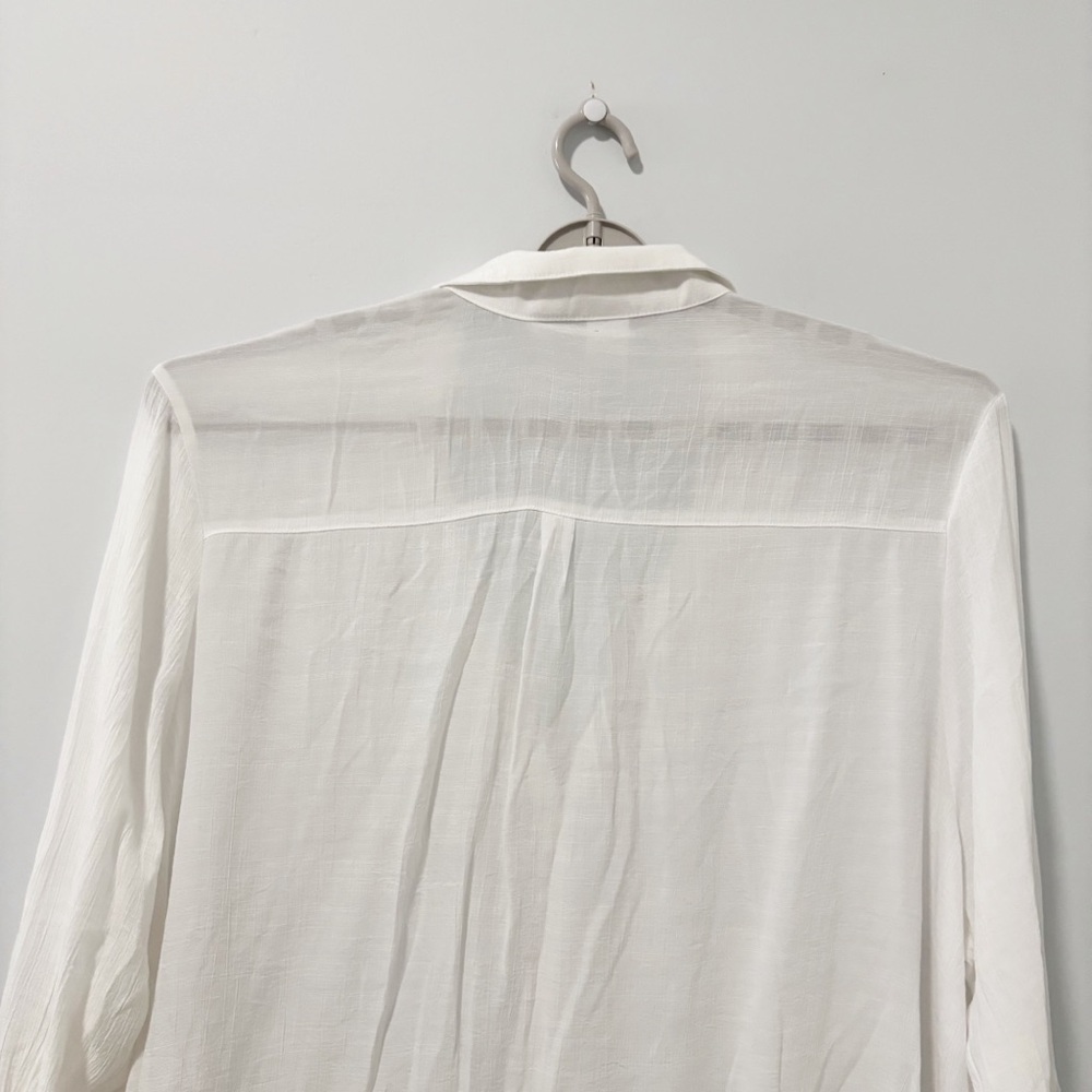 Time and‎ Tru Collared Button-Up Blouse Womens 3X White Lightweight Vacation - Picture 10 of 14